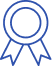 Icône Médaille Bleue : Symbole de Prix et de Réussite Icône de médaille bleue avec rubans, symbole de prix et de réussite, design minimaliste en traits fins.