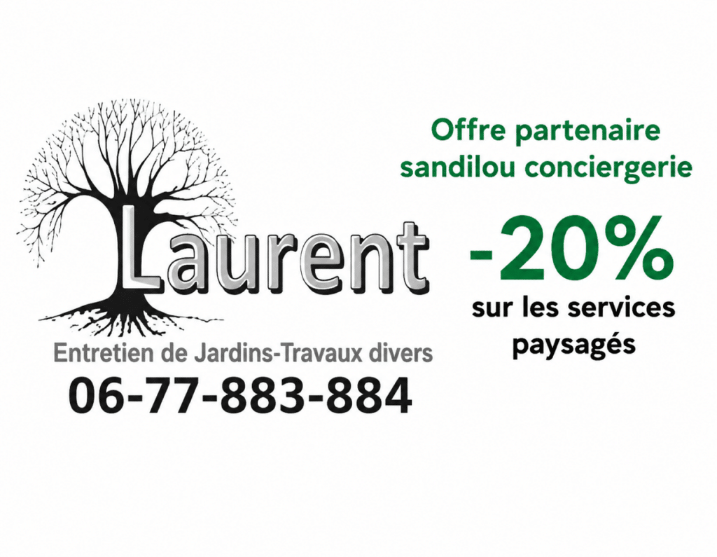 Laurent Entretien de Jardins : -20% sur Services Paysagers Laurent Entretien de Jardins : -20% sur les services paysagers avec l'offre partenaire sandilou conciergerie.